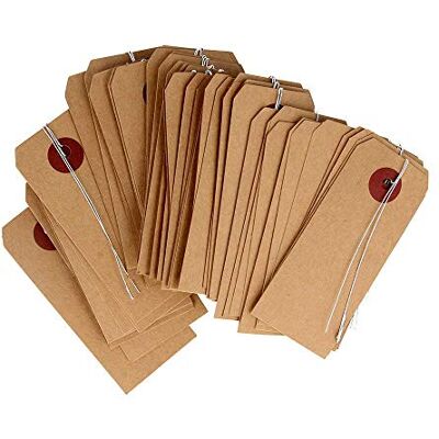 Artemio 11006808 50 étiquettes Kraft avec Fil métallique, 4 x 9 cm Beige Artemio 11006808 50 étiquettes Kraft avec Fil métallique, 4 x 9 cm Beige