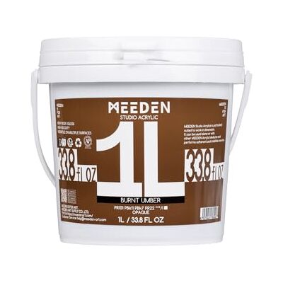 MEEDEN Peinture acrylique couleur terre d'ombre brûlée : 1 L / 958,2 g Heavy Body Gloss Non-toxique – Peinture d'art épaisse pour travaux manuels sur toile MEEDEN Peinture acrylique couleur terre d'ombre brûlée : 1 L / 958,2 g Heavy Body Gloss Non-toxique – Peinture d'art épaisse pour travaux manuels sur toile