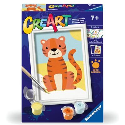 Ravensburger CreArt Série F : tigre ludique, peinture avec chiffres, kit de peinture pour enfants, cadre inclus, jeu éducatif et créatif, idée cadeau enfants 7 ans, 12 x 8,50 cm Ravensburger CreArt Série F : tigre ludique, peinture avec chiffres, kit de peinture pour enfants, cadre inclus, jeu éducatif et créatif, idée cadeau enfants 7 ans, 12 x 8,50 cm