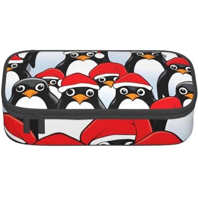 BGSHJVF Trousse à crayons haute capacité avec imprimé pingouins de Noël en tissu Oxford, pour crayons, stylos, plusieurs compartiments, design élégant BGSHJVF Trousse à crayons haute capacité avec imprimé pingouins de Noël en tissu Oxford, pour crayons, stylos, plusieurs compartiments, design élégant