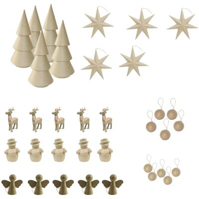 décopatch NOZ099O- Un Lot Décoration de Noël Multi supports, boules de Noël, anges, Père Noël, étoiles, sapin petits supports à décorer pour les fêtes décopatch NOZ099O- Un Lot Décoration de Noël Multi supports, boules de Noël, anges, Père Noël, étoiles, sapin petits supports à décorer pour les fêtes