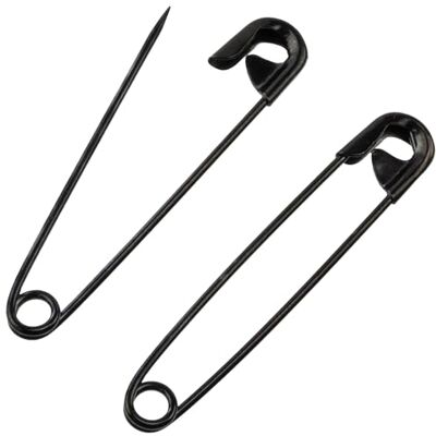 AERZETIX Lot de 12 Épingles de sûreté à nourrice classiques 50 mm en métal couleur noir pour textiles travaux de couture créations bijoux AERZETIX Lot de 12 Épingles de sûreté à nourrice classiques 50 mm en métal couleur noir pour textiles travaux de couture créations bijoux