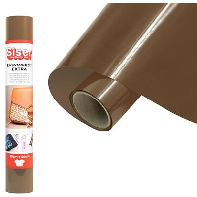 SISER ® EasyWeed® Extra Chocolat, 30 cm x 0,5 m, vinyle thermotransférable pour personnaliser nylon, cuir, tissus traités SISER ® EasyWeed® Extra Chocolat, 30 cm x 0,5 m, vinyle thermotransférable pour personnaliser nylon, cuir, tissus traités
