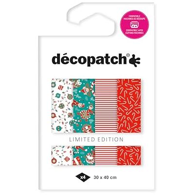 décopatch TD924C Assortiment de 4 papiers Foil avec dorure à chaud papier déco Noël Lutins décopatch TD924C Assortiment de 4 papiers Foil avec dorure à chaud papier déco Noël Lutins