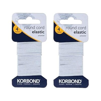 KORBOND Industries Cordon élastique en Polyester Blanc 8 m 2 x 4 m KORBOND Industries Cordon élastique en Polyester Blanc 8 m 2 x 4 m