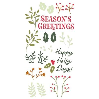 Sizzix Catherine Pooler Tampons transparents Happy Holly Days Sizzix Catherine Pooler Tampons transparents Happy Holly Days