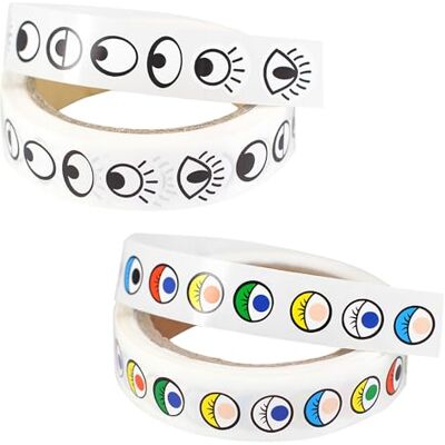 SLEEKEE Lot de 1000 autocollants pour yeux blancs et noirs, colorés, pour ampoules oculaires, utilisables pour verres en papier, argile, artisanat créatif pour enfants SLEEKEE Lot de 1000 autocollants pour yeux blancs et noirs, colorés, pour ampoules oculaires, utilisables pour verres en papier, argile, artisanat créatif pour enfants