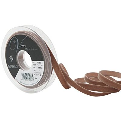 Berisfords Ruban en velours, café, 10,2 x 1,5 x 10,2 cm Berisfords Ruban en velours, café, 10,2 x 1,5 x 10,2 cm