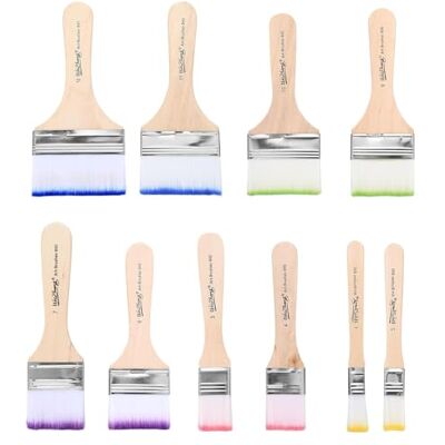 ZhouWei Lot de 12 pinceaux de peinture acrylique, pinceaux à peinture en nylon, art, pinceau plat avec poignée en bois et poils synthétiques, pour peinture à l'huile acrylique gouache et à aquarelles ZhouWei Lot de 12 pinceaux de peinture acrylique, pinceaux à peinture en nylon, art, pinceau plat avec poignée en bois et poils synthétiques, pour peinture à l'huile acrylique gouache et à aquarelles
