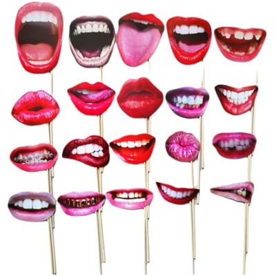 ZILZUFA Lot de 20 accessoires photo pour lèvres, accessoires amusants pour cabines photo, accessoires pour photos, accessoires pour photos, bricolage pour mariages, anniversaires, décorations de fête ZILZUFA Lot de 20 accessoires photo pour lèvres, accessoires amusants pour cabines photo, accessoires pour photos, accessoires pour photos, bricolage pour mariages, anniversaires, décorations de fête