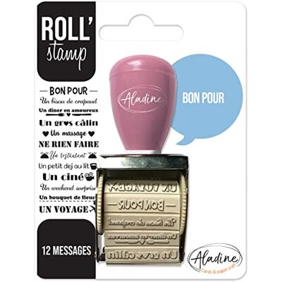 Aladine Roll' Stamp Bon Pour Tampon à Molette avec 12 Messages à Tamponner Partout Idéal pour Carterie, Bullet Journal, Scrapbooking Couple, Amour 02158 Aladine Roll' Stamp Bon Pour Tampon à Molette avec 12 Messages à Tamponner Partout Idéal pour Carterie, Bullet Journal, Scrapbooking Couple, Amour 02158