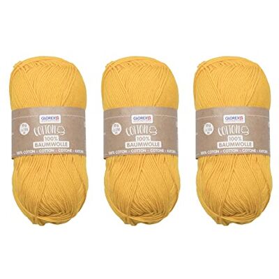 Draps en coton Glorex - 3 pièces - Jaune vif - Textiles Draps en coton Glorex - 3 pièces - Jaune vif - Textiles