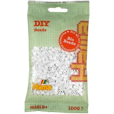 Hama Midi Bio Beads Sachet de 1000 perles fusibles (5 mm) pour mosaïque Arts & Crafts – Blanc Hama Midi Bio Beads Sachet de 1000 perles fusibles (5 mm) pour mosaïque Arts & Crafts – Blanc