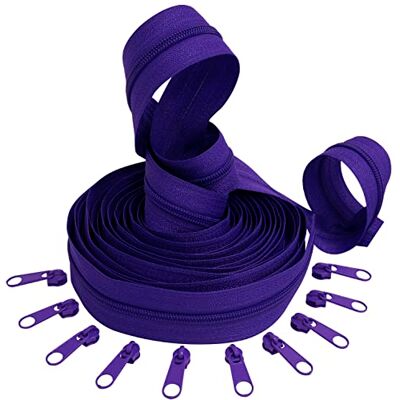 AERZETIX C62626x5-C62586x10 Kit de fermeture éclair spirale 5m N°3 Couleur : violet foncé + 10 curseurs N°3 Non verrouillable Couleur : violet foncé en métal Mercerie couture AERZETIX C62626x5-C62586x10 Kit de fermeture éclair spirale 5m N°3 Couleur : violet foncé + 10 curseurs N°3 Non verrouillable Couleur : violet foncé en métal Mercerie couture