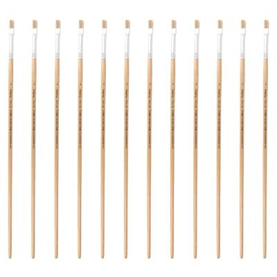 INNSPIRO Boîte de 12 pinceaux poils plats manche long nº04 INNSPIRO Boîte de 12 pinceaux poils plats manche long nº04