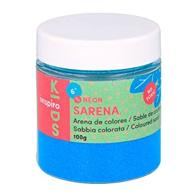 INNSPIRO Sable coloré NEON bleu 100 g, pour décoration et travaux manuels INNSPIRO Sable coloré NEON bleu 100 g, pour décoration et travaux manuels