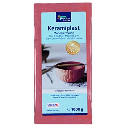 Glorex 6 8070 237 Keramiplast Pâte à modeler durcissante à l'air Terracotta, env. 1000 g, prête à l'emploi et souple, fabriquée à partir de base naturelle Glorex 6 8070 237 Keramiplast Pâte à modeler durcissante à l'air Terracotta, env. 1000 g, prête à l'emploi et souple, fabriquée à partir de base naturelle