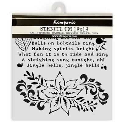 Stamperia Pochoirs épais pour scrapbooking, albums, cartes, bullet journaux, et plus, poinsettia, matériau flexible, facile à nettoyer, parfait pour les loisirs, les travaux manuels et les cadeaux Stamperia Pochoirs épais pour scrapbooking, albums, cartes, bullet journaux, et plus, poinsettia, matériau flexible, facile à nettoyer, parfait pour les loisirs, les travaux manuels et les cadeaux