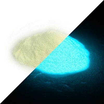 LUMENTICS Paillettes phosphorescent – Pigments phosphorescents pour bricolage (50 g, bleu clair/bleu-vert) LUMENTICS Paillettes phosphorescent – Pigments phosphorescents pour bricolage (50 g, bleu clair/bleu-vert)