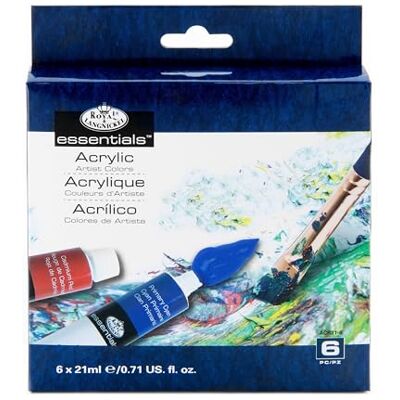 Royal & Langnickel ACR21-6 Assortiment de 6 Tubes de peinture acrylique 6 x 21 ml Royal & Langnickel ACR21-6 Assortiment de 6 Tubes de peinture acrylique 6 x 21 ml
