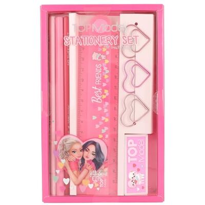 Depesche 12857 TOPModel-Set de papeterie en rose, avec motif de modèles et de coeurs, avec crayons, gomme, règle et bien plus encore, multicolore Depesche 12857 TOPModel-Set de papeterie en rose, avec motif de modèles et de coeurs, avec crayons, gomme, règle et bien plus encore, multicolore