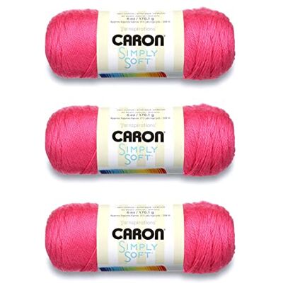 Caron Simply Soft Watermelon Brites Lot de 3 paquets de 170 g Acrylique 4 moyens (peignés) 300 m Tricot/crochet Caron Simply Soft Watermelon Brites Lot de 3 paquets de 170 g Acrylique 4 moyens (peignés) 300 m Tricot/crochet