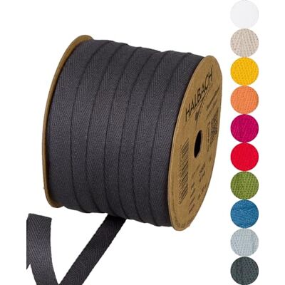 Halbach Seidenbänder Ruban en coton 10 mm x 30 m Ruban tissé 100% coton Vendu au mètre Ruban en tissu pour décorations, bricolage, artisanat, couture Couleur : gris foncé Halbach Seidenbänder Ruban en coton 10 mm x 30 m Ruban tissé 100% coton Vendu au mètre Ruban en tissu pour décorations, bricolage, artisanat, couture Couleur : gris foncé