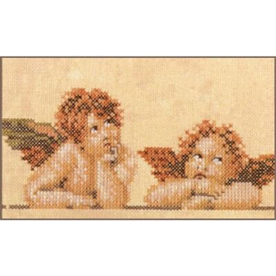 Ensemble de broderie avec 2 anges Lanarte - Kit de point de croix Ensemble de broderie avec 2 anges Lanarte - Kit de point de croix