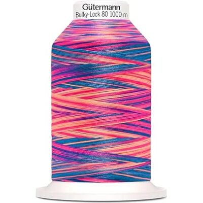 Gütermann Das hüpfende Komma 9814 Bulky-Lock Fil à rouler Multicolour N°80 Rose fluo Bleu roi 1000 m Gütermann Das hüpfende Komma 9814 Bulky-Lock Fil à rouler Multicolour N°80 Rose fluo Bleu roi 1000 m