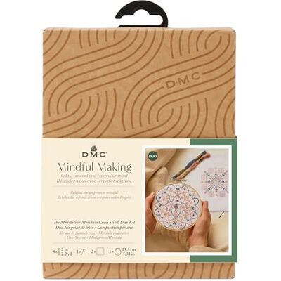 DMC Mindful Making BK1953 Kit de broderie au point de croix Mandala méditatif Taille unique DMC Mindful Making BK1953 Kit de broderie au point de croix Mandala méditatif Taille unique