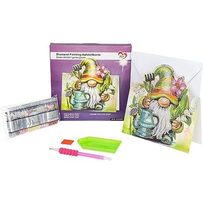 Ideen mit Herz Diamond Painting Carte de montage 370 g/m² 16,3 cm x 16 cm avec enveloppe et outils (lutin de jardin) Ideen mit Herz Diamond Painting Carte de montage 370 g/m² 16,3 cm x 16 cm avec enveloppe et outils (lutin de jardin)