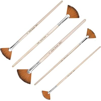 ANYUANKW 5 Pièces Pinceaux de Peinture, Pinceau en Éventail en Nylon, Ensemble de Pinceau d'artiste pour Peinture Acrylique, Aquarelle et Huile ANYUANKW 5 Pièces Pinceaux de Peinture, Pinceau en Éventail en Nylon, Ensemble de Pinceau d'artiste pour Peinture Acrylique, Aquarelle et Huile