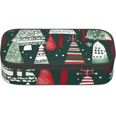 BGSHJVF Trousse à crayons haute capacité en tissu Oxford avec motifs de sapins de Noël Plusieurs compartiments Design élégant BGSHJVF Trousse à crayons haute capacité en tissu Oxford avec motifs de sapins de Noël Plusieurs compartiments Design élégant