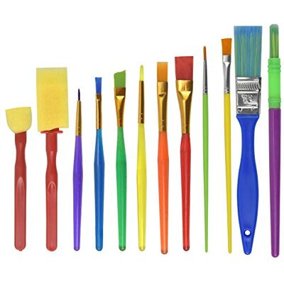 NiceLand Lot de 12 pinceaux de peinture pour enfants Pour aquarelle, huile, acrylique, visage NiceLand Lot de 12 pinceaux de peinture pour enfants Pour aquarelle, huile, acrylique, visage