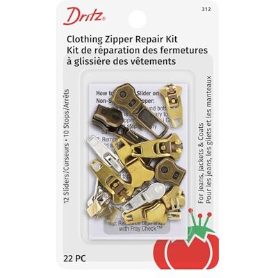 Dritz Kit de réparation de Fermeture éclair pour vêtements, Assortis Dritz Kit de réparation de Fermeture éclair pour vêtements, Assortis