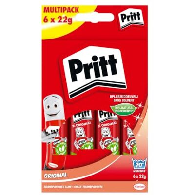 Pritt Stick Original, Colle Enfants 22 g, 97% Ingrédients Naturels 97% ingrédients naturels, Sans solvants, Lavable à basse température, Adhérence forte, Réduit les plis sur papier Pritt Stick Original, Colle Enfants 22 g, 97% Ingrédients Naturels 97% ingrédients naturels, Sans solvants, Lavable à basse température, Adhérence forte, Réduit les plis sur papier