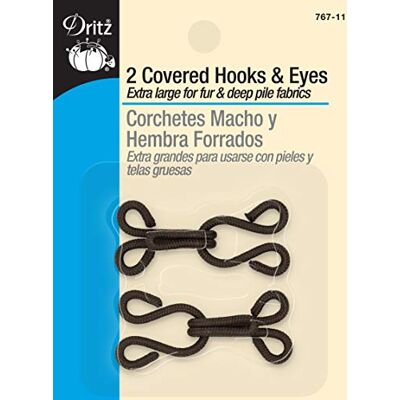 Dritz 767-11 Lot de 2 crochets et œillets, fermetures à crochet et œillets recouvertes extra large, marron Dritz 767-11 Lot de 2 crochets et œillets, fermetures à crochet et œillets recouvertes extra large, marron