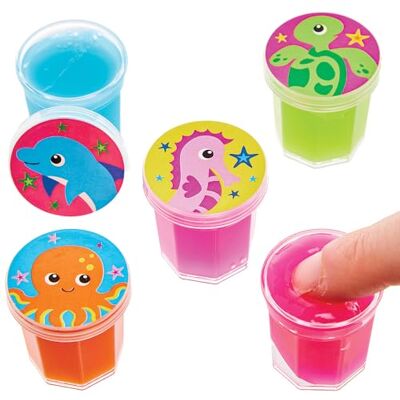 Baker Ross FX682 Les copains de la mer Slime Lot de 10, pâte à modeler bruyante, Slime pour enfants Baker Ross FX682 Les copains de la mer Slime Lot de 10, pâte à modeler bruyante, Slime pour enfants