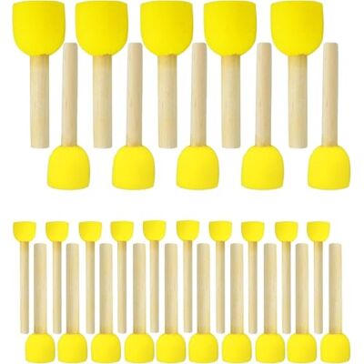 Xuduvay Lot de 30 pinceaux éponges, ronds, pour bricolage, peinture, artisanat, céramique, 4 tailles différentes de brosses éponge Xuduvay Lot de 30 pinceaux éponges, ronds, pour bricolage, peinture, artisanat, céramique, 4 tailles différentes de brosses éponge