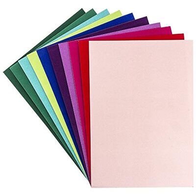Ideen mit Herz Lot de 10 feuilles de papier velours Papier décoratif Carton à effet velours Format A4 200 g/m² (assortiment de couleurs 2) Ideen mit Herz Lot de 10 feuilles de papier velours Papier décoratif Carton à effet velours Format A4 200 g/m² (assortiment de couleurs 2)