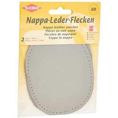 Kleiber Patchs Genoux et Coudes Cuir Nappa à Coudre 12.5 cm x 10 cm, Gris, 2 par Pack Kleiber Patchs Genoux et Coudes Cuir Nappa à Coudre 12.5 cm x 10 cm, Gris, 2 par Pack