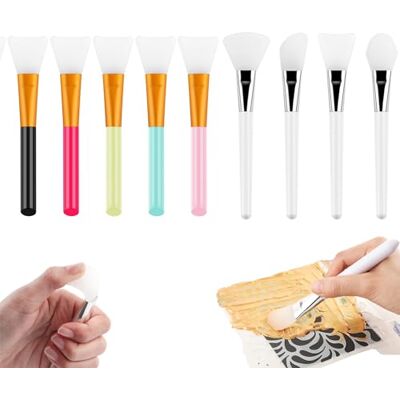 BAOFALI Lot de 10 pinceaux en silicone pour travaux manuels Spatule pour supports mixtes Pinceaux réutilisables en résine époxy Outil d'épandage pour peinture à faire soi-même Pour mélanger et BAOFALI Lot de 10 pinceaux en silicone pour travaux manuels Spatule pour supports mixtes Pinceaux réutilisables en résine époxy Outil d'épandage pour peinture à faire soi-même Pour mélanger et