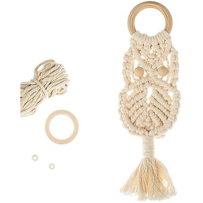 Trimits Kit de fabrication de macramé Chouette naturelle Trimits Kit de fabrication de macramé Chouette naturelle