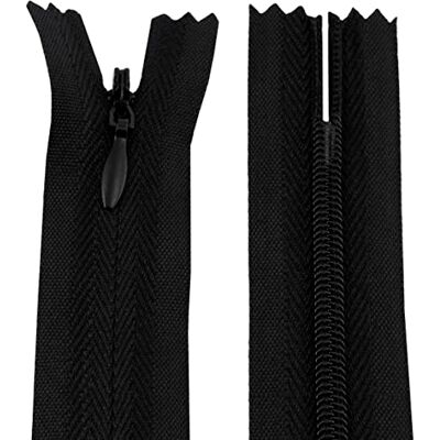 AERZETIX C61013 Lot de 20 Charnières Invisibles 35 cm Couleur : Noir Non séparable avec tirette Boule de Rugby Matière inextensible Fermeture éclair AERZETIX C61013 Lot de 20 Charnières Invisibles 35 cm Couleur : Noir Non séparable avec tirette Boule de Rugby Matière inextensible Fermeture éclair
