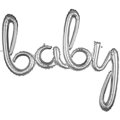 amscan 3668811 Phrase du script : « Baby » Argenté amscan 3668811 Phrase du script : « Baby » Argenté