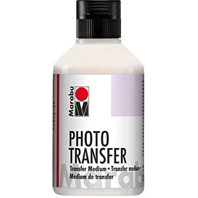 Marabu 11410013852 Médium de transfert photo transparent, flacon de 250 ml, à base d'eau, pour transfert d'impressions en papier laser sur bois, châssis, verre, céramique, métal, papier mâché et Marabu 11410013852 Médium de transfert photo transparent, flacon de 250 ml, à base d'eau, pour transfert d'impressions en papier laser sur bois, châssis, verre, céramique, métal, papier mâché et