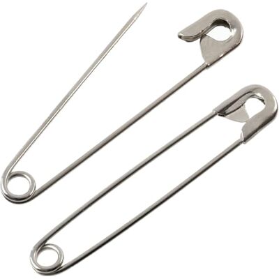 AERZETIX Lot de 12 Épingles de sûreté à nourrice classiques 60 mm en métal couleur argent pour textiles travaux de couture créations bijoux AERZETIX Lot de 12 Épingles de sûreté à nourrice classiques 60 mm en métal couleur argent pour textiles travaux de couture créations bijoux