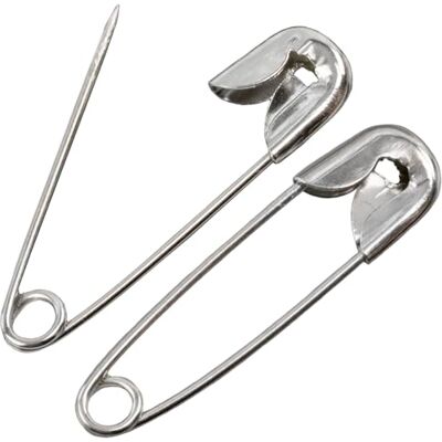 AERZETIX Lot de 110 Épingles de sûreté à nourrice classiques 19 mm en métal couleur argent pour travaux de couture textile créations bijoux décorations DIY AERZETIX Lot de 110 Épingles de sûreté à nourrice classiques 19 mm en métal couleur argent pour travaux de couture textile créations bijoux décorations DIY