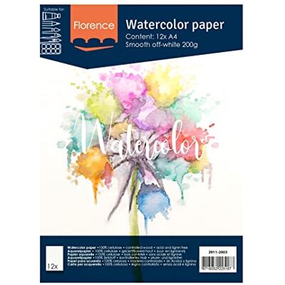 Papier aquarelle ivoire blanc A4 Creative Florence 2911-2003 - Fournitures artistiques Papier aquarelle ivoire blanc A4 Creative Florence 2911-2003 - Fournitures artistiques