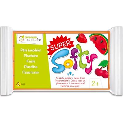 Avenue Mandarine SUPER SOFTY Pâte à modeler ultra souple, Orange Bloc de 350g Ne sèche jamais Pâte végétale à partir de 2 ans Enfants, scolaires SO0880350752C Avenue Mandarine SUPER SOFTY Pâte à modeler ultra souple, Orange Bloc de 350g Ne sèche jamais Pâte végétale à partir de 2 ans Enfants, scolaires SO0880350752C